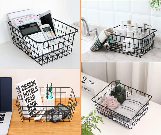 paniers de rangement en fil métallique
