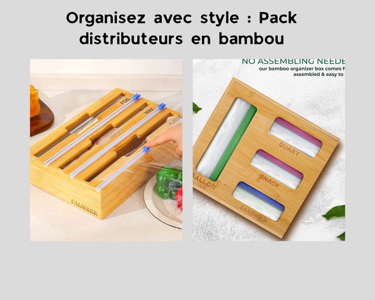 Pack distributeurs en bambou 2-en-1